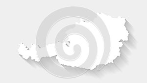 Simple white Austria map on gray background, vector, illustration, eps 10 file