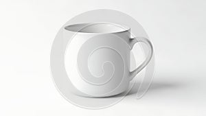 Simple white ceramic mug