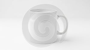 Simple white ceramic mug