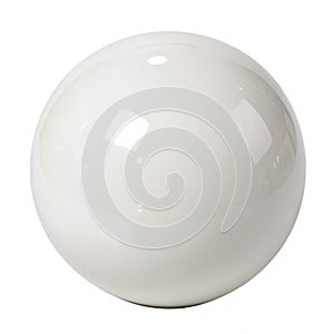 White ceramic sphere isolated on white background