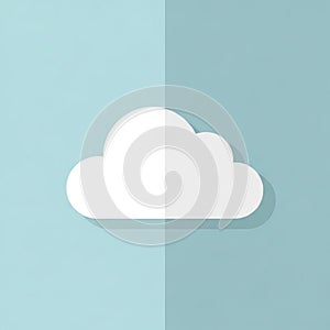 Simple white cloud icon on a split light and dark blue background