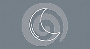 A simple, white crescent moon icon