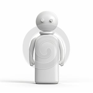 Simple White 3D Character: A Blank Template for Design photo