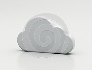White 3d cloud computing symbol representing data storage and online services