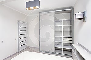 Simple white empty bedroom interior