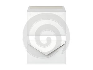 Simple white envelopes stacked vertically
