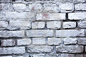 Simple white and grey brick wall painted with metallic sprayed ink texture background