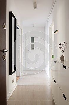 Simple white home corridor