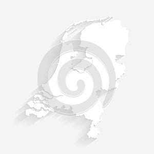 Simple white Netherlands map on gray background, vector, illustration, eps 10 file