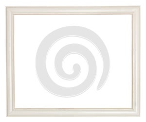 Simple white painted wooden picture frame