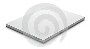 A simple white rectangular block isolated on a clean white background