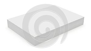 Simple white rectangular block resting on a plain surface