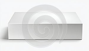 Simple White Rectangular Box on a White Background with Soft Shadows
