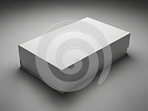 Simple white rectangular box on a gray background