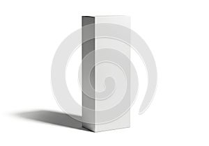 Simple white rectangular box isolated on white background with soft shadow effect