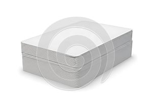 A simple white rectangular box with a lid isolated on a white background