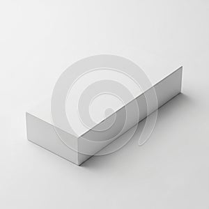 Simple White Rectangular Box on a Light Gray Surface clean