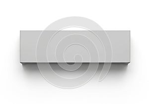 A simple white rectangular box with shadow on white background for packaging or product display