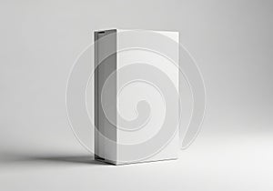 A simple white rectangular box standing alone