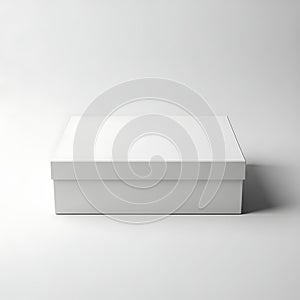 Simple white rectangular box with subtle shadow effect on plain background