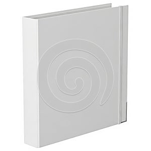 A simple white rectangular object standing upright against a clean white background
