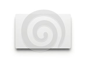 A simple white rectangular object with subtle shading casting a shadow isolated on white background