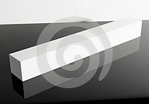 A simple white rectangular prism object isolated on white background