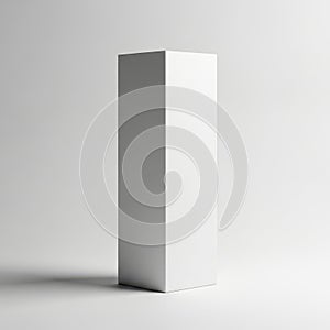 A simple white rectangular prism standing alone on a plain background