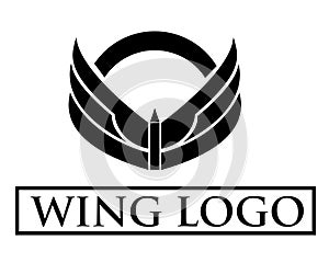 Simple wing vector design logo