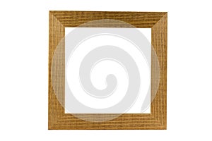 Simple wood frame isolated on white, Clipping path