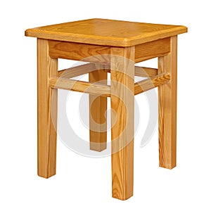 Simple wood stool isolated