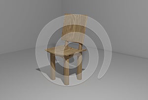 simple wooden chair model