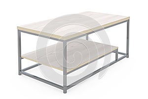 Simple Wooden Cocktail and Coffee Table. 3d Rendering