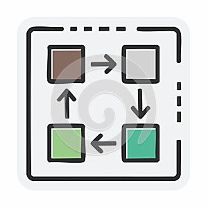 Simple Workflow Process Cycle Icon