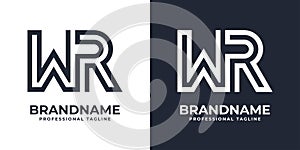 Simple WR Monogram Logo, suitable for any business with WR or RW initial