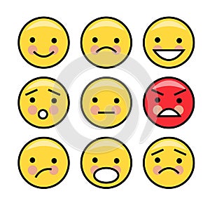 Simple yellow emoticons