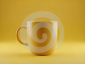 A simple yellow mug on a yellow background