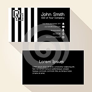 Simple zebra stripes black business card design