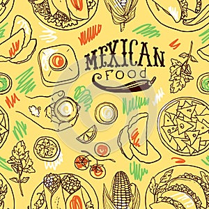 Simpless pattern mexican food