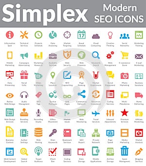 Simplex - Modern SEO Icons (Color Version)