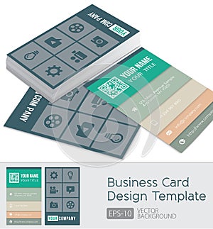 Simplicity business cards design template with illustration 3d