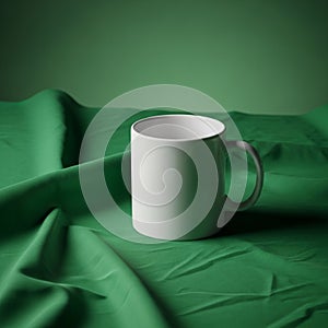 The simplicity and contrast between the mug s stark white and the