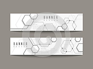 Simplicity hexagon element banners set