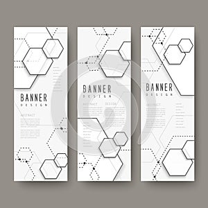 Simplicity hexagon element banners set