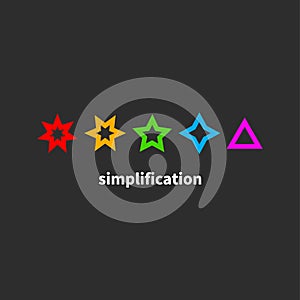 Simplification, transformation icon