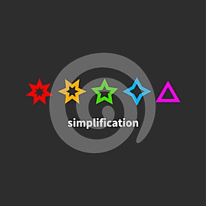 Simplification, transformation icon photo