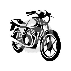 simplified black and white motorcycle vector with front side view