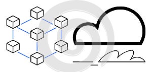 Cloud Computing and Decentralized Blockchain Network Connection Representation