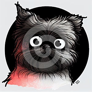 simplified drawing of an affenpinscher dog