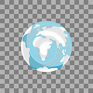 Simplified Earth globe, vector web icon on transparent background